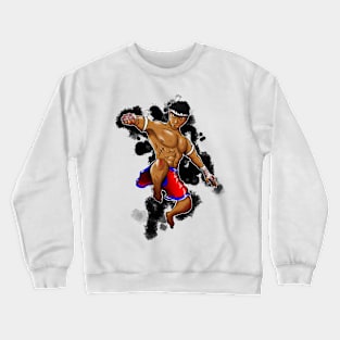 Muay Thai Fighter with black ink splats Crewneck Sweatshirt